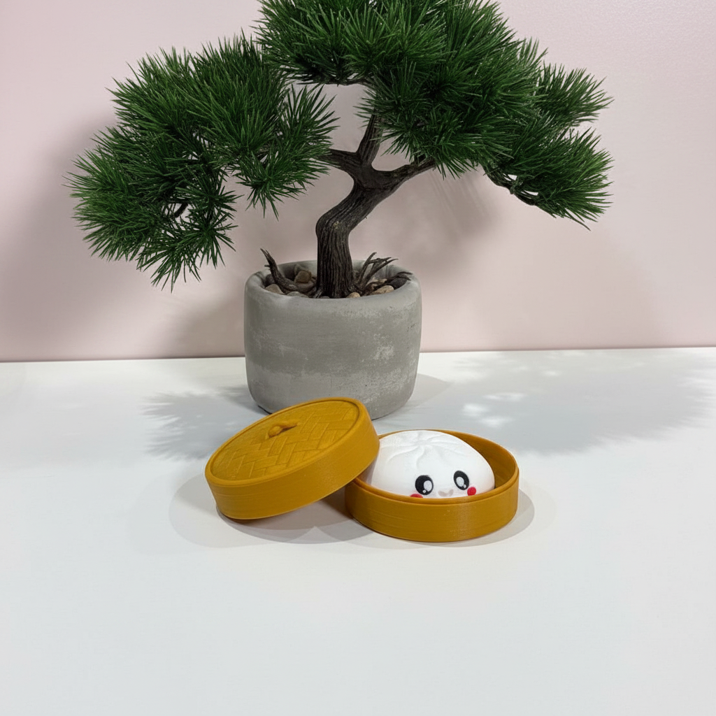 Bao Bun lifestyle shot with a bonsai plant