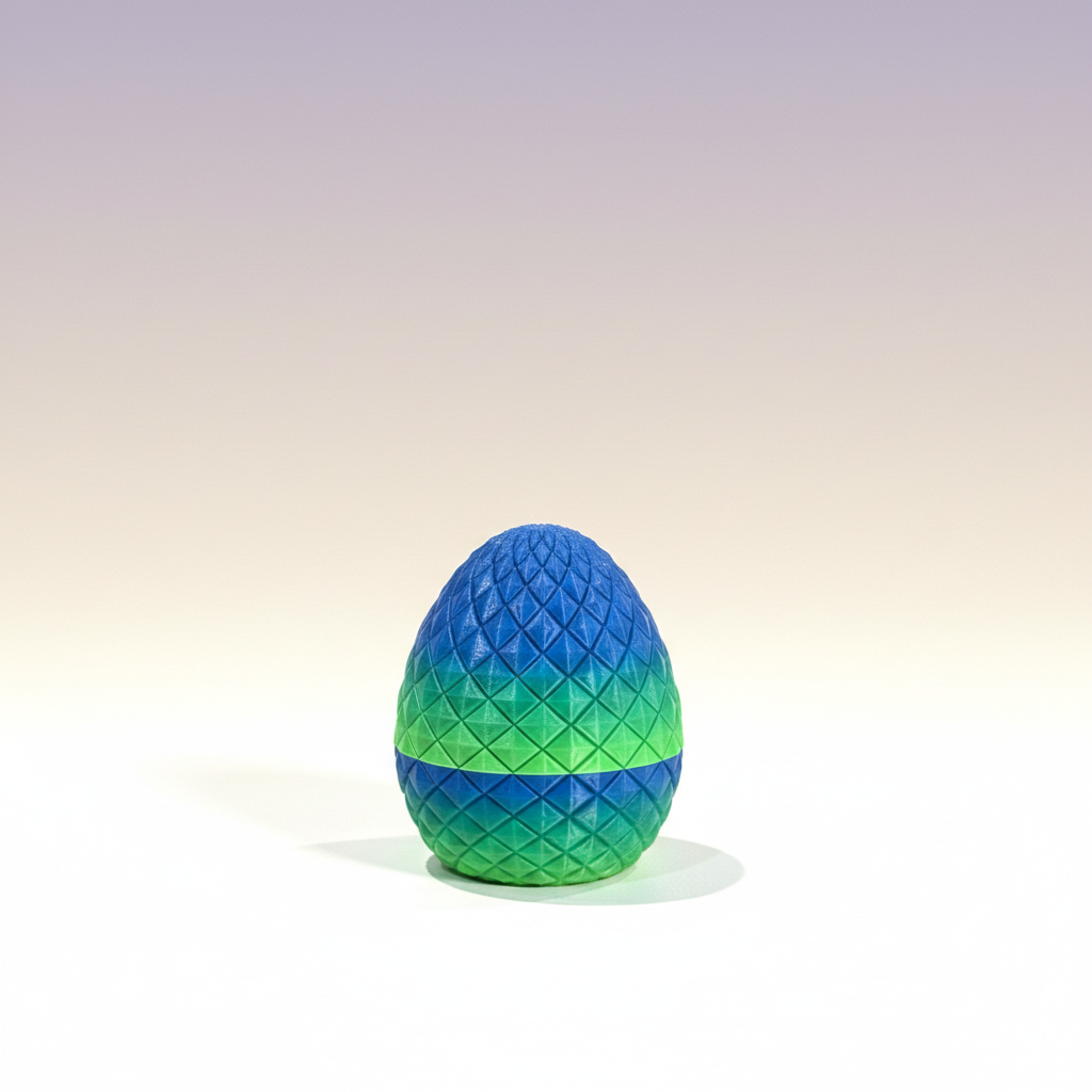 Easter Dragon — Blue-Green colorway, closed standing