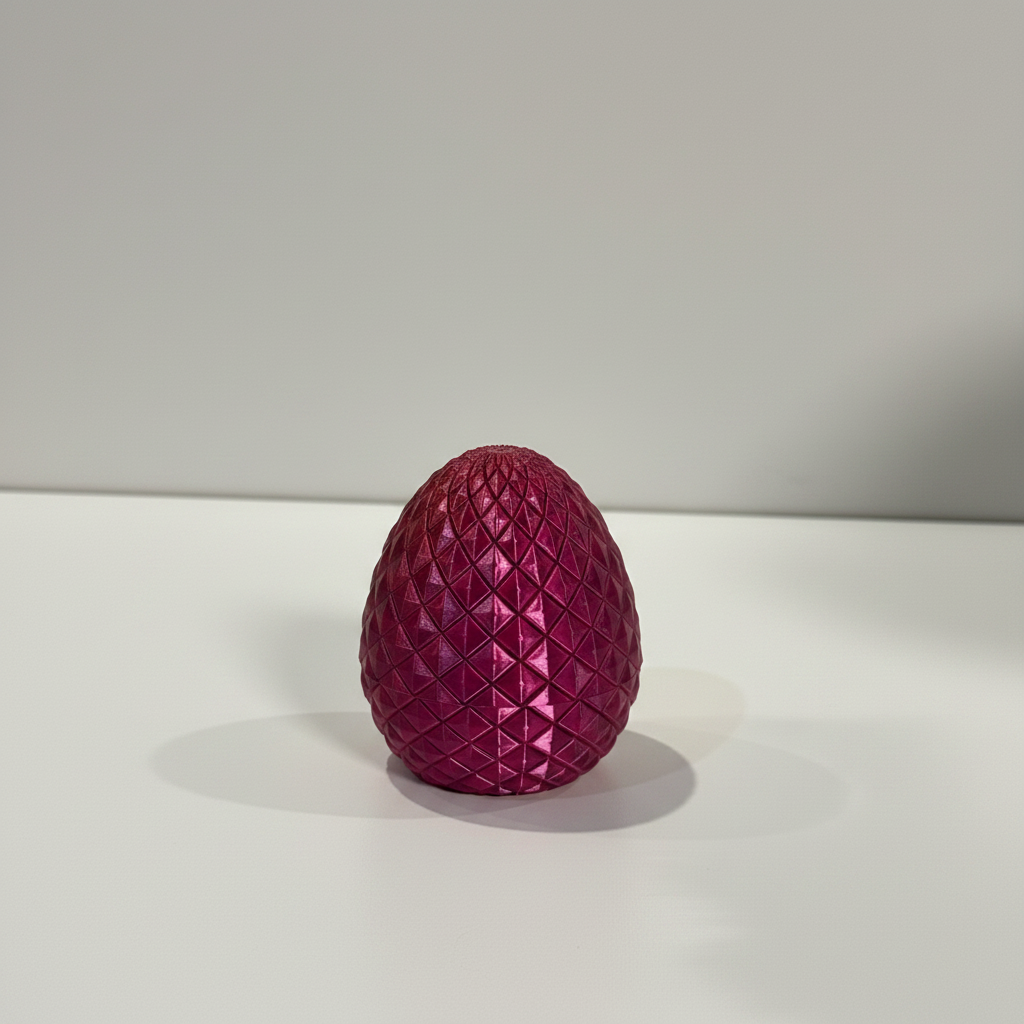 Easter Dragon — Magenta colorway, closed standing