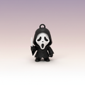 Ghostface Keychain — chibi 3D-printed hooded figure with knife