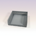 Letter Tray — gray 3D-printed stackable paper tray with mesh sides