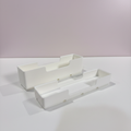 Stackable Bins — white 3D-printed storage bins with finger-notch fronts
