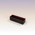 Tool Holder — black 3D-printed bin with red rim and contoured tool cradle