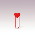 Heart Bookmark — red 3D-printed clip-style page marker