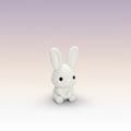 Knit Bunny — white 3D-printed bunny with crochet-knit texture