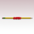 Name Pencil Topper — personalized 3D-printed name charm on a pencil