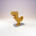 Rex the Pixel Dino — blocky retro 3D-printed dinosaur toy